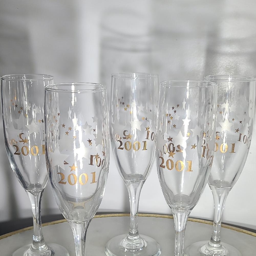 Millennium Champagne Flutes 2001